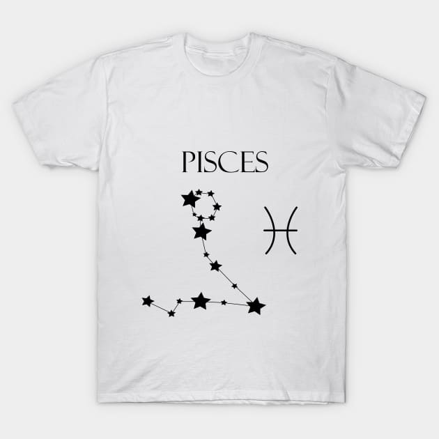 Pisces Zodiac Horoscope Constellation Sign T-Shirt by MikaelSh